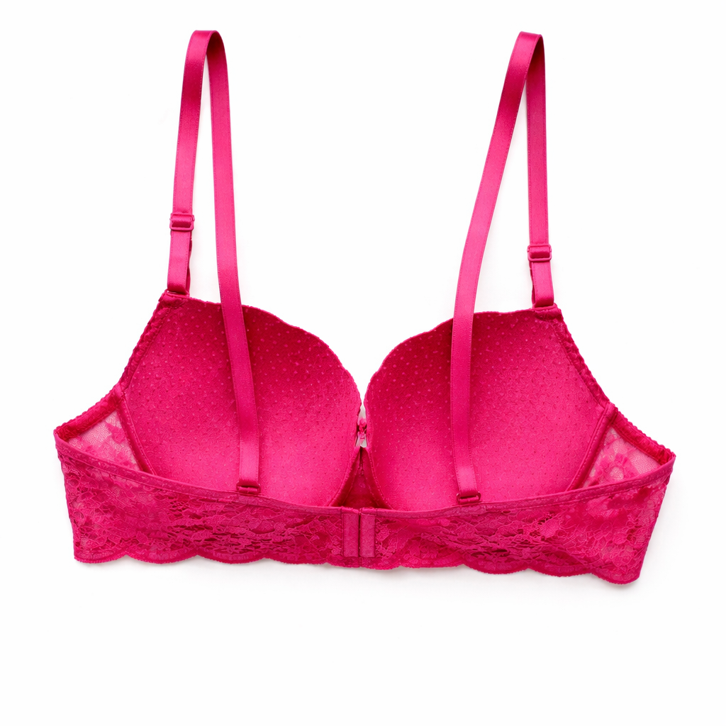 Fuchsia lace underwire bra