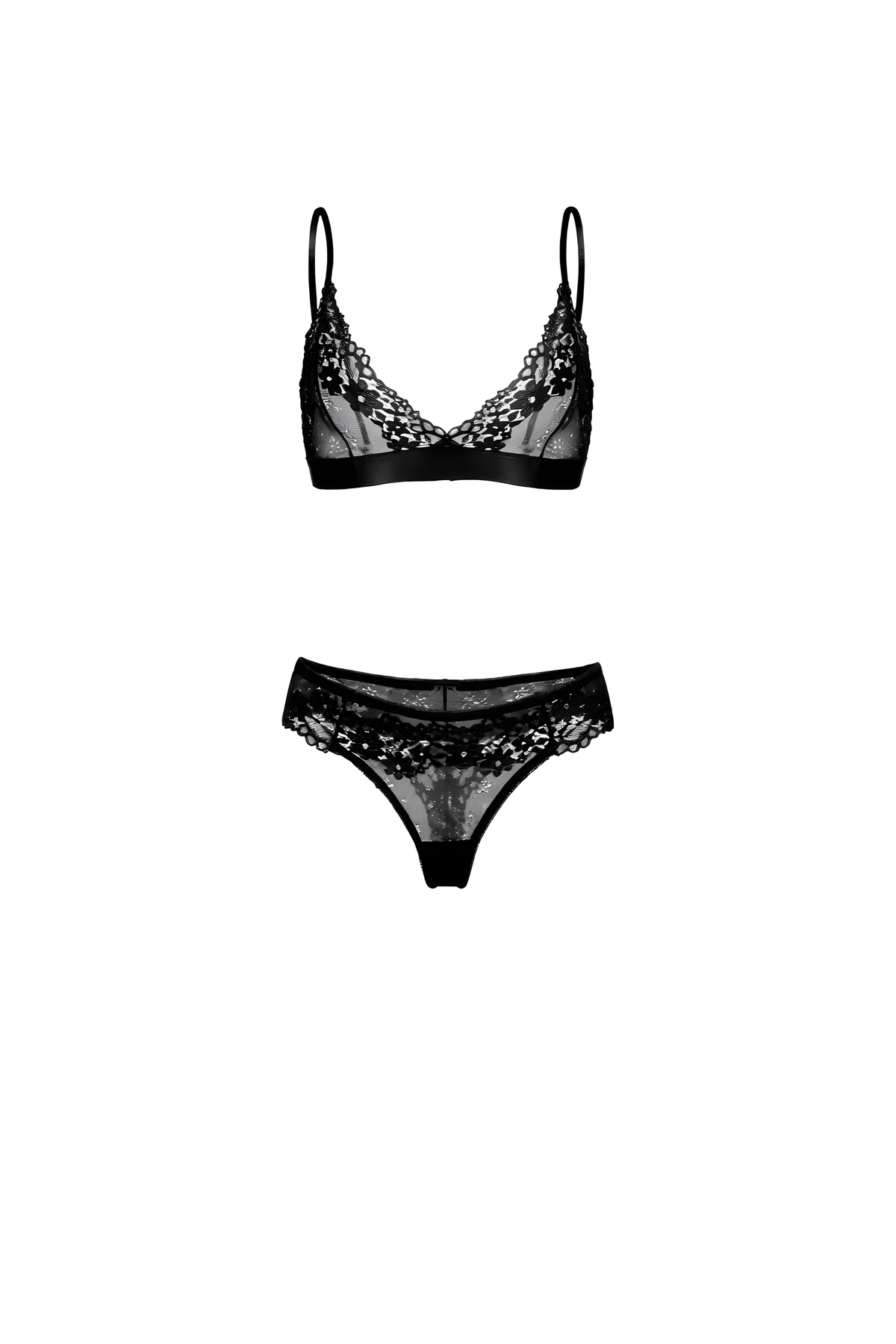 Black lace bralette & panty set