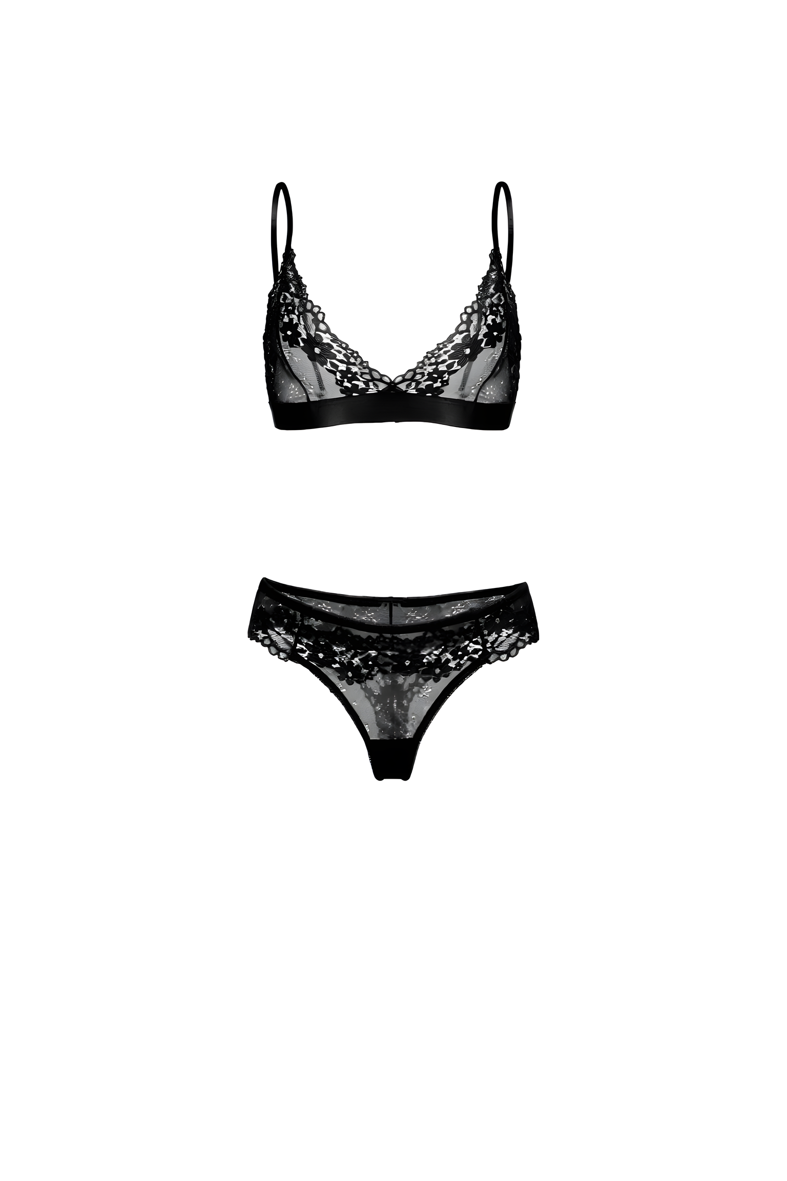 Black Lace Bralette & Panty Set
