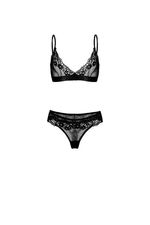 Black Lace Bralette & Panty Set