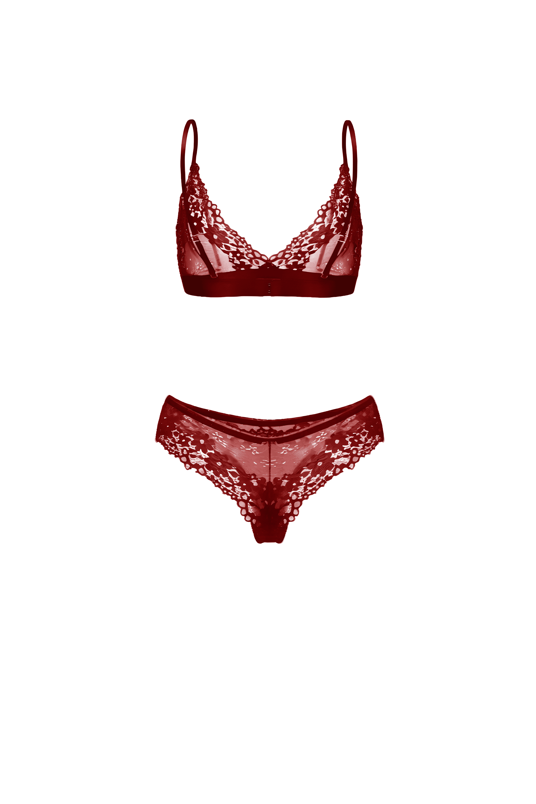 Wine Lace Bralette Set