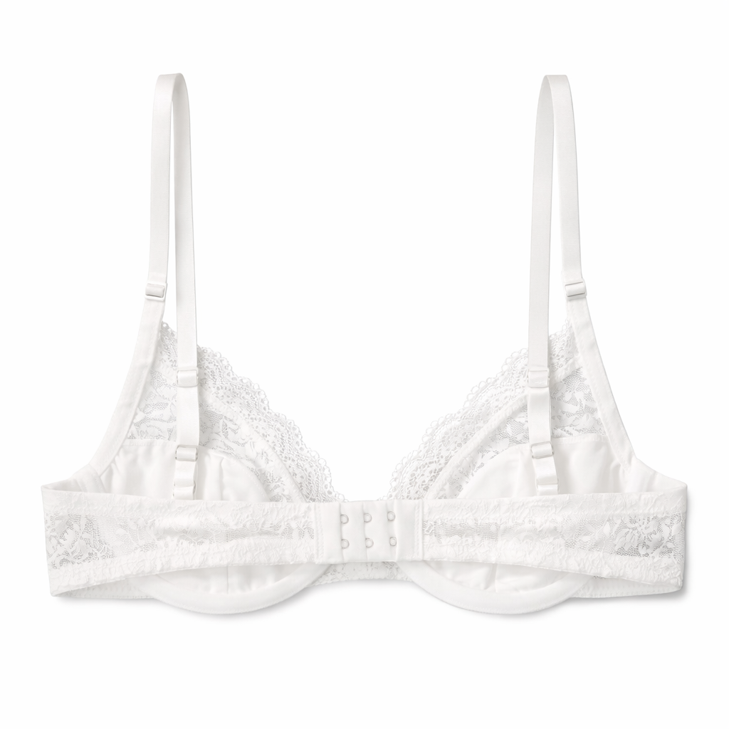 Elegant white lace push up bra