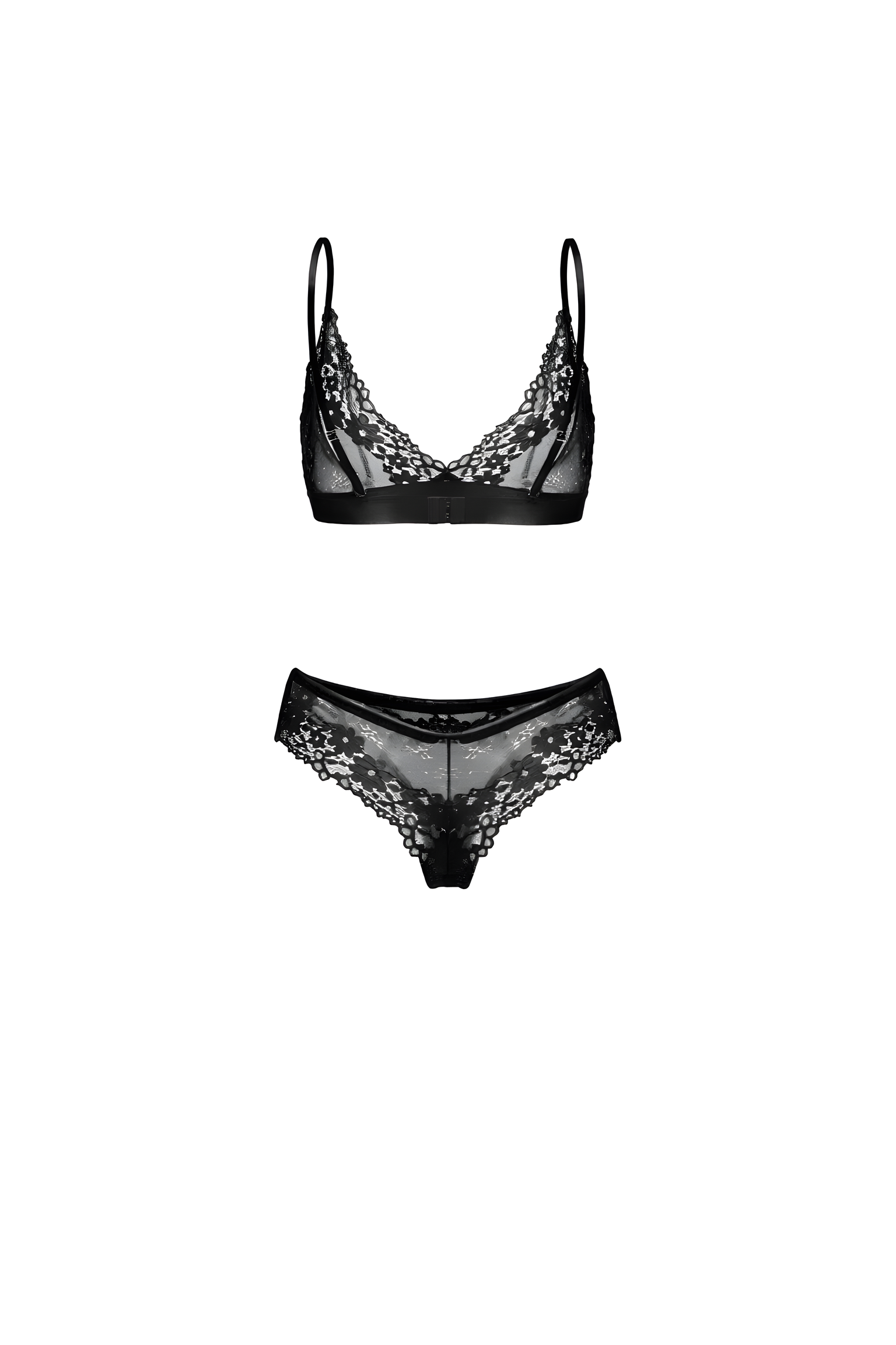 Black Lace Bralette & Panty Set