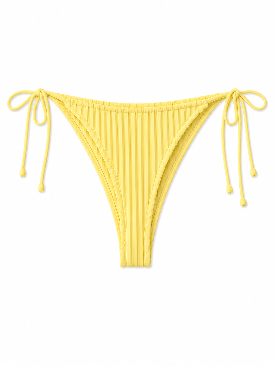 Pleated Shell Halter Bikini Set – Yellow