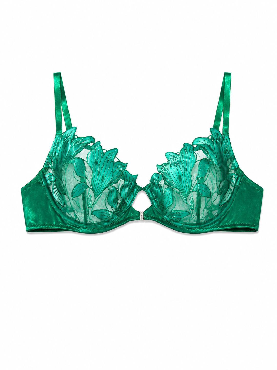 Emerald Bloom Lace Lingerie Set