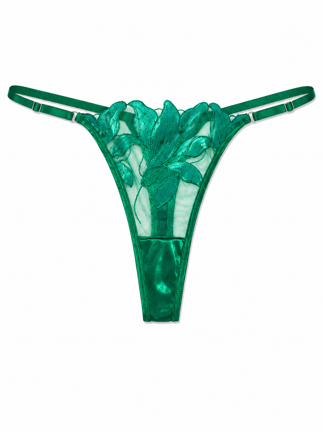 Emerald Bloom Lace Lingerie Set