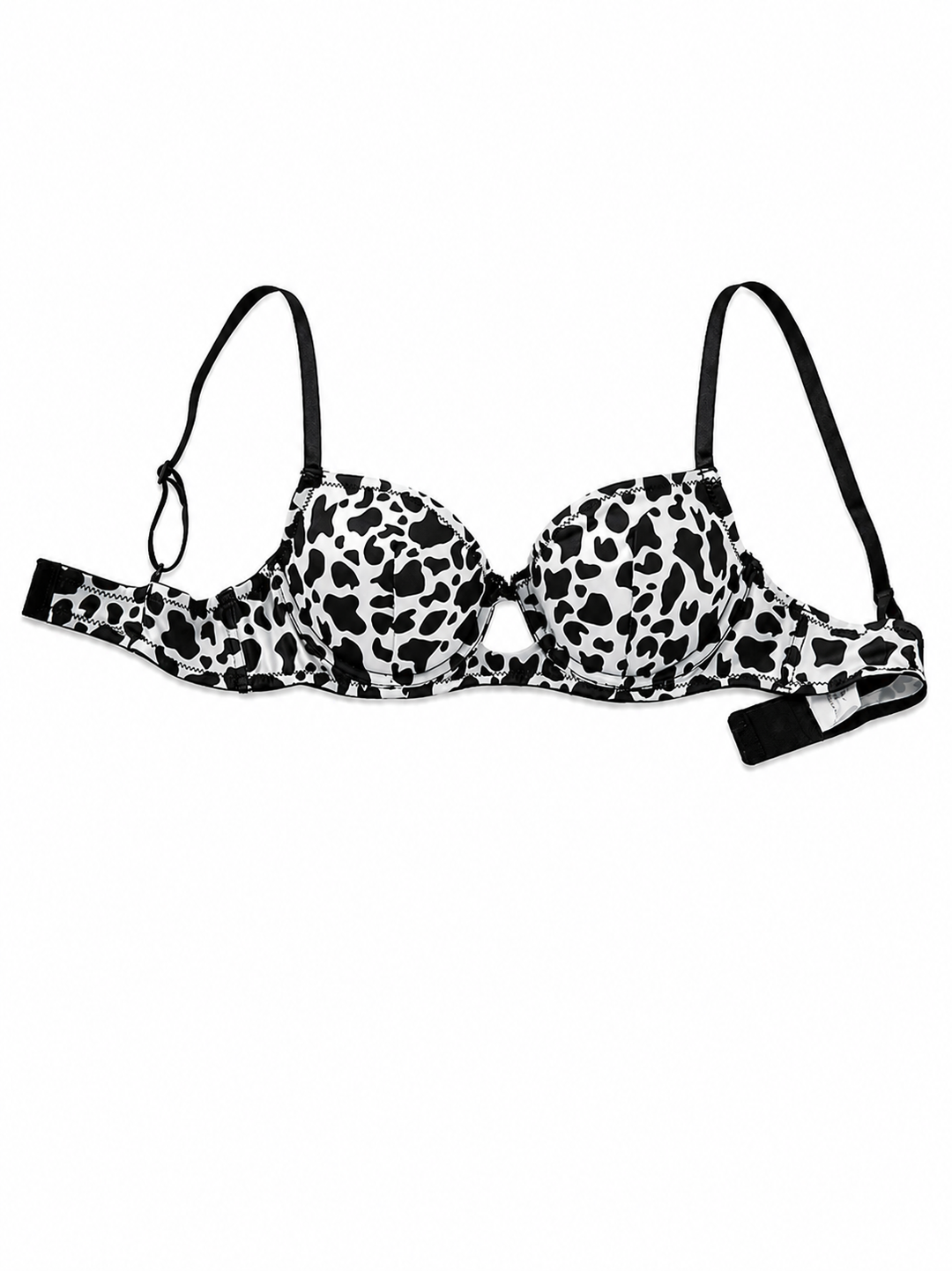 Midnight Cow Print Lingerie Set