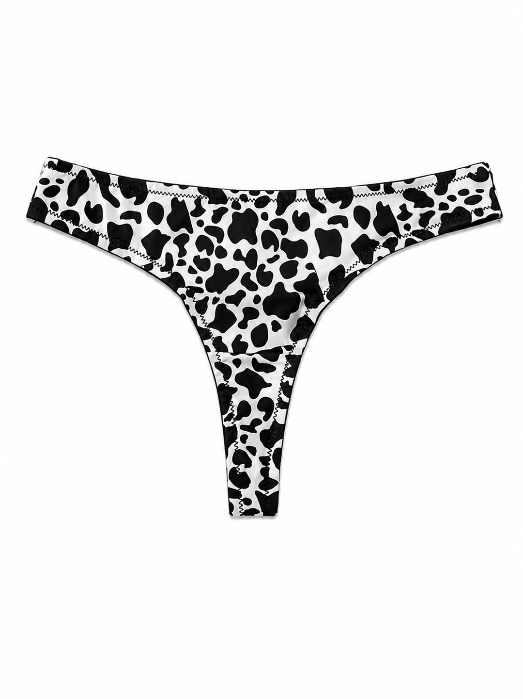 Midnight Cow Print Lingerie Set