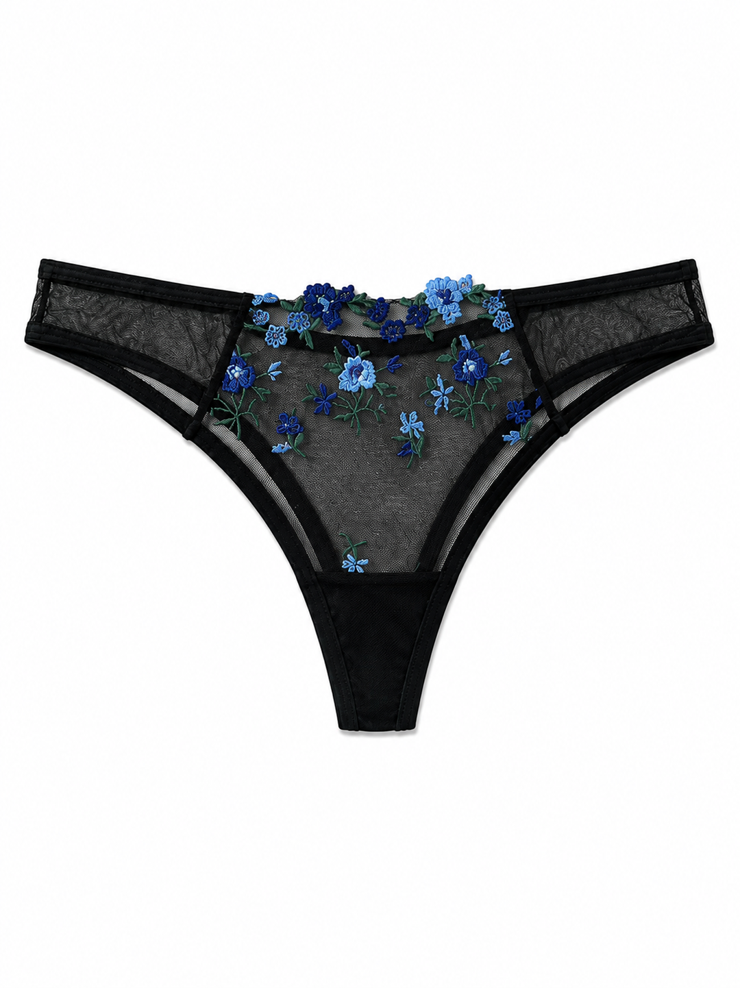 Midnight Bloom Embroidered Lingerie Set
