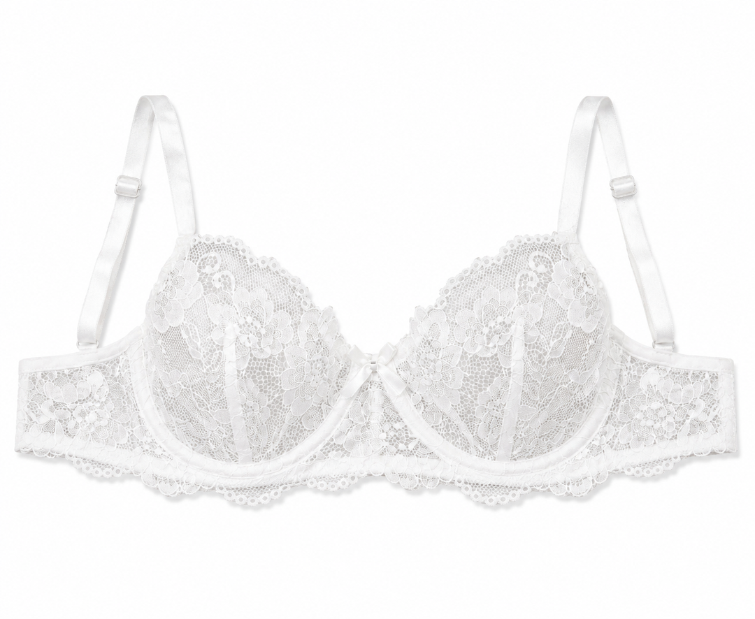 Elegant Lace Underwire Lingerie Set – White