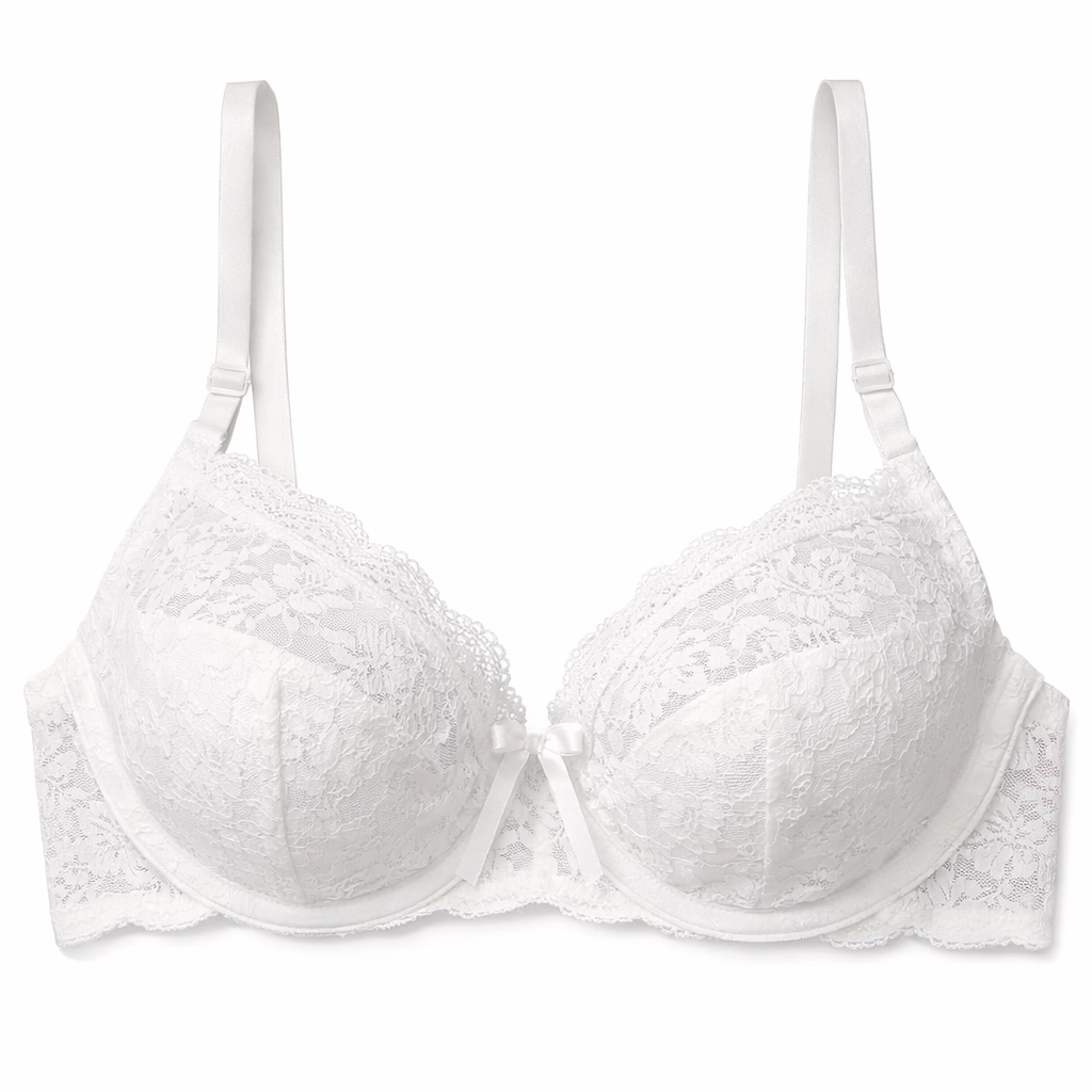 Elegant White Lace Push-Up Bra
