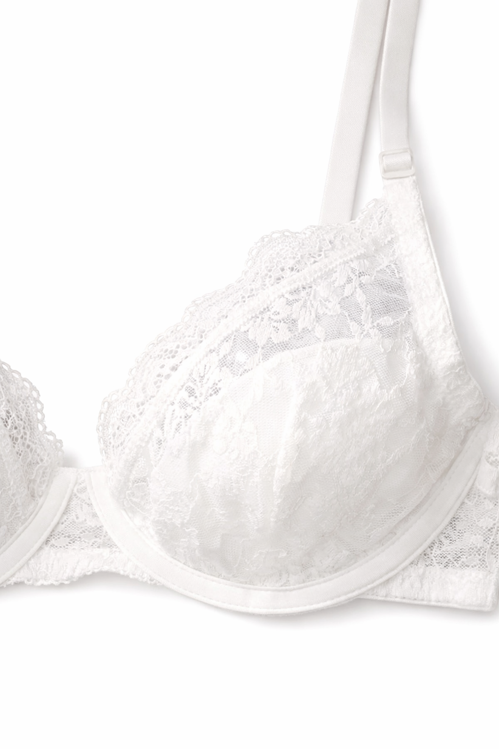 Elegant White Lace Push-Up Bra