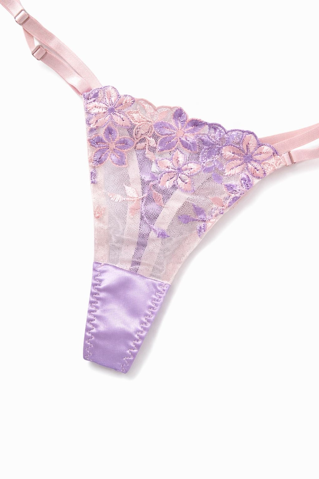 Pastel Bloom Lace Lingerie Set